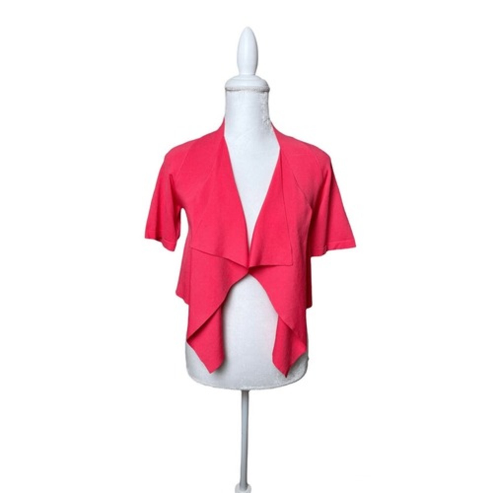 Hoss Intropia Coral Pink Red Open‎ Cardigan Waterfall Shrug Size Small